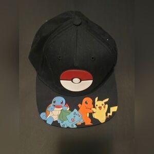 Pokemon Kalos Pokeball Black Snapback Ball Cap Hat (Youth's Adjustable)